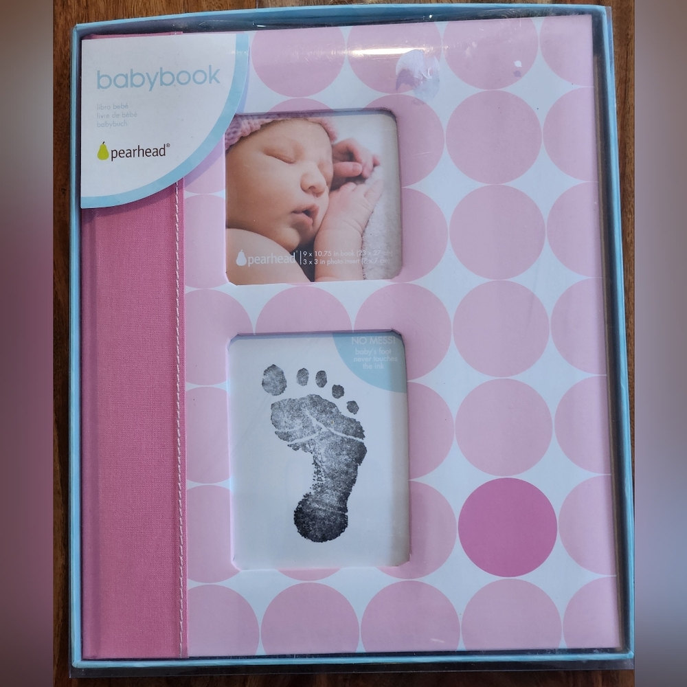 Pearhead Pink Babybook with Polka Dots